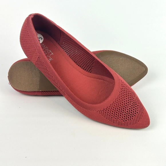 Market & Spruce Point Toe Flat Knit Slip On Shoes Terra Cotta US 8.5 NEW - Picture 10 of 10
